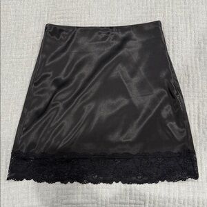 Princess Polly Black Satin Skirt